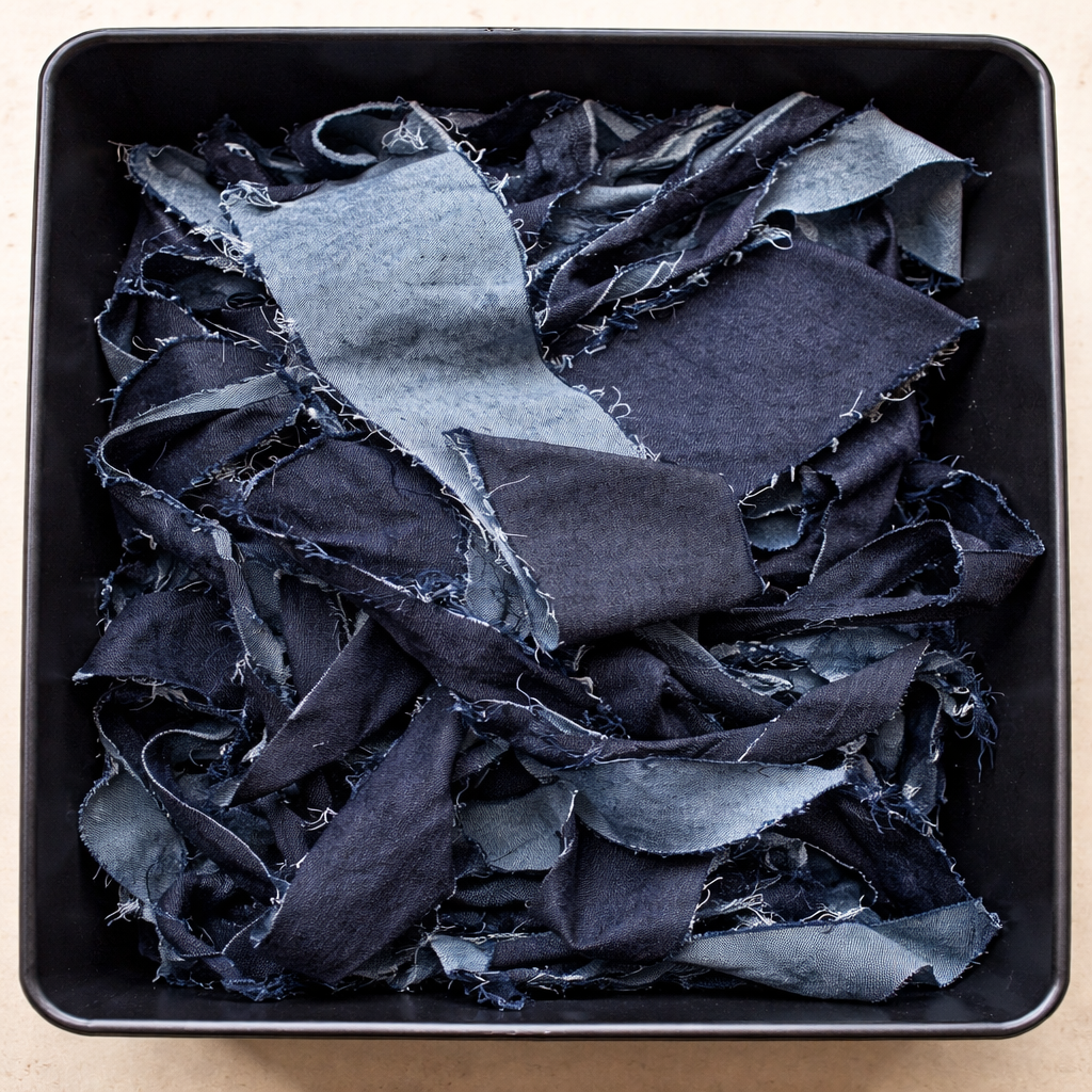 Resíduos de jeans bruto